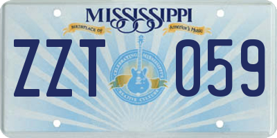 MS license plate ZZT059