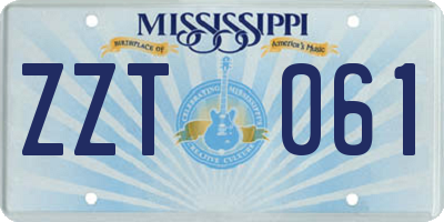 MS license plate ZZT061