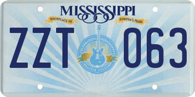 MS license plate ZZT063