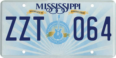 MS license plate ZZT064