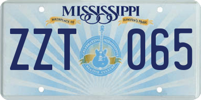 MS license plate ZZT065