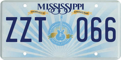MS license plate ZZT066