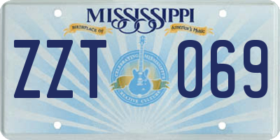 MS license plate ZZT069