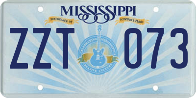 MS license plate ZZT073