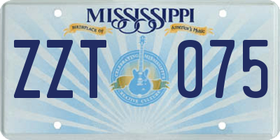 MS license plate ZZT075