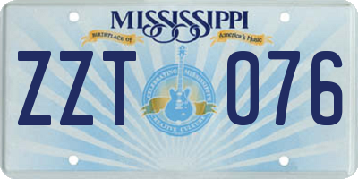 MS license plate ZZT076