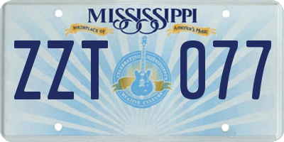 MS license plate ZZT077