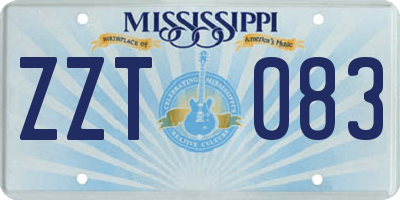 MS license plate ZZT083