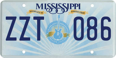 MS license plate ZZT086
