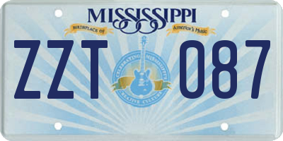 MS license plate ZZT087