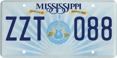 MS license plate ZZT088