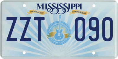 MS license plate ZZT090