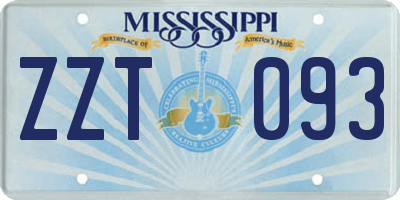 MS license plate ZZT093