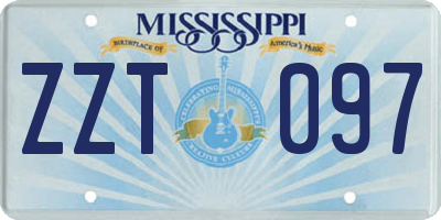 MS license plate ZZT097