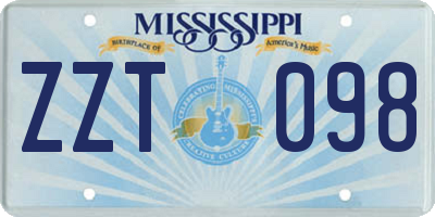 MS license plate ZZT098