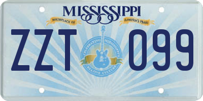 MS license plate ZZT099