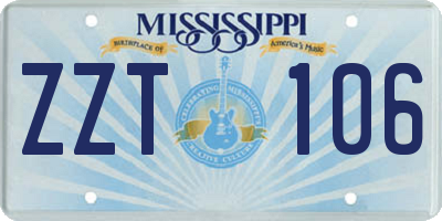 MS license plate ZZT106