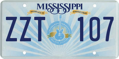 MS license plate ZZT107