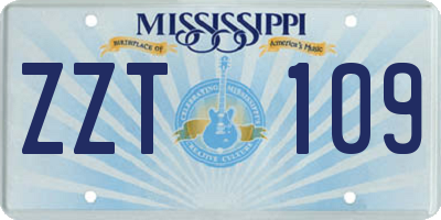 MS license plate ZZT109