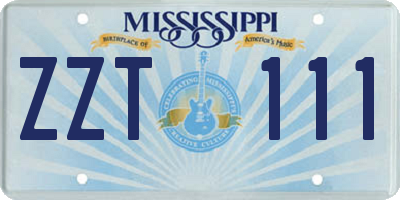 MS license plate ZZT111