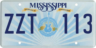 MS license plate ZZT113