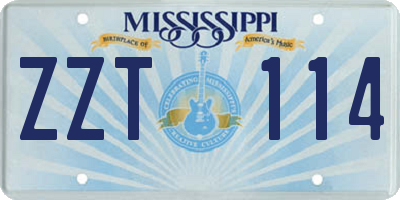 MS license plate ZZT114