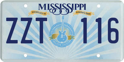 MS license plate ZZT116