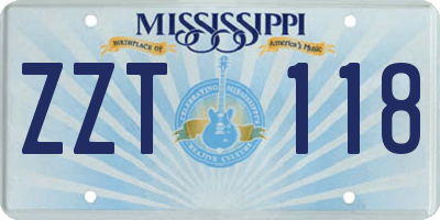 MS license plate ZZT118