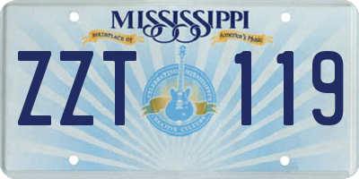 MS license plate ZZT119