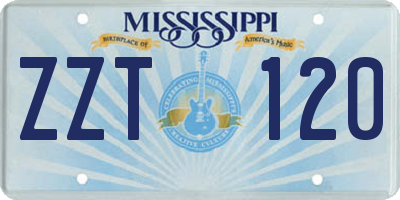 MS license plate ZZT120