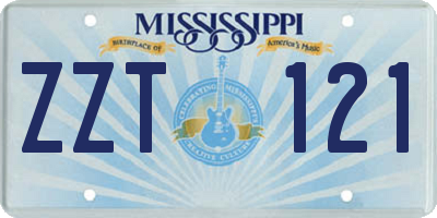 MS license plate ZZT121