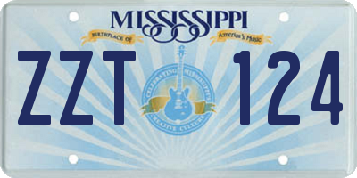 MS license plate ZZT124