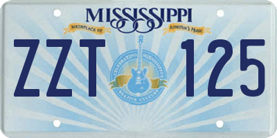 MS license plate ZZT125