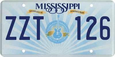 MS license plate ZZT126