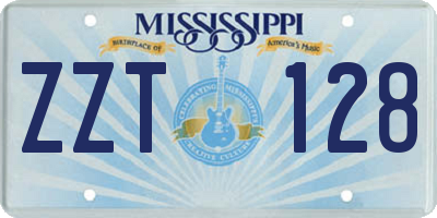 MS license plate ZZT128