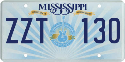 MS license plate ZZT130