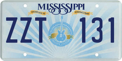 MS license plate ZZT131