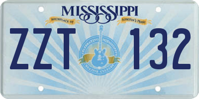 MS license plate ZZT132