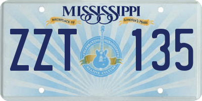 MS license plate ZZT135