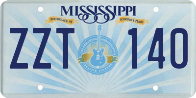 MS license plate ZZT140