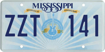 MS license plate ZZT141