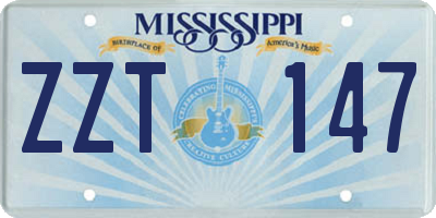 MS license plate ZZT147