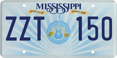 MS license plate ZZT150