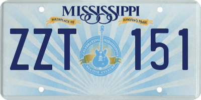MS license plate ZZT151