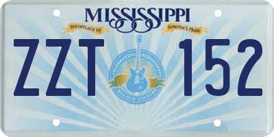 MS license plate ZZT152