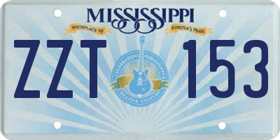 MS license plate ZZT153