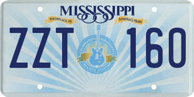 MS license plate ZZT160