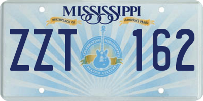 MS license plate ZZT162