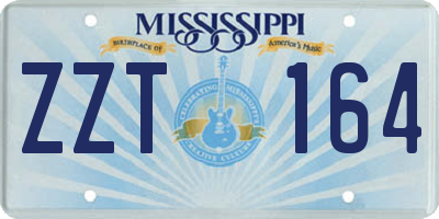 MS license plate ZZT164