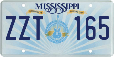 MS license plate ZZT165